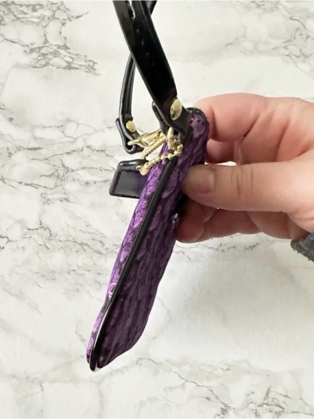 Coach Purple Patterned Wristlet Like NEW